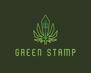 Green Cyber Weed logo design