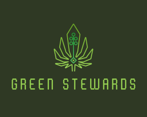 Green Cyber Weed logo design