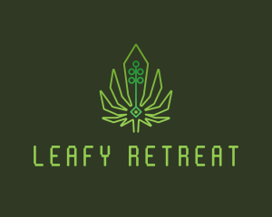 Green Cyber Weed logo design