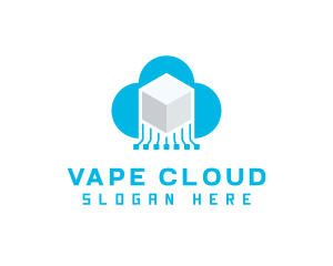 Cloud Circuit Cube logo design