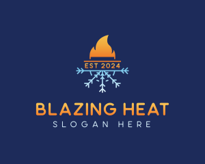 Fire Ice Cooling Heating logo design