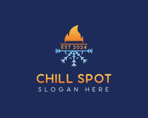 Fire Ice Cooling Heating logo design