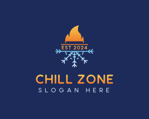 Fire Ice Cooling Heating logo design