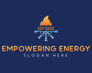 Fire Ice Cooling Heating logo design