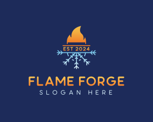 Fire Ice Cooling Heating logo design