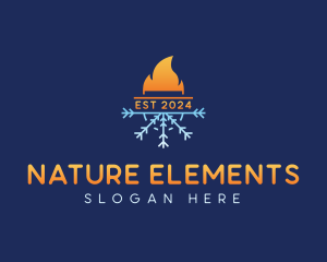 Fire Ice Cooling Heating logo design