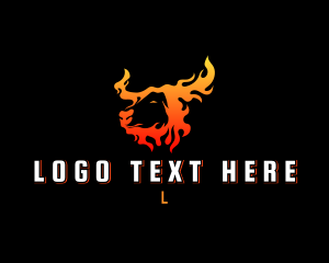 Flaming Bull Horns Logo