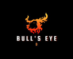 Flaming Bull Horns logo design