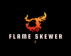 Flaming Bull Horns logo design