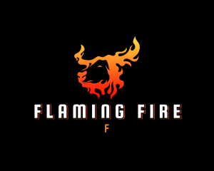 Flaming Bull Horns logo design