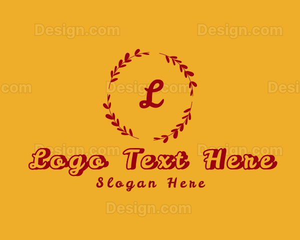 Floral Wreath Organic Florist Logo