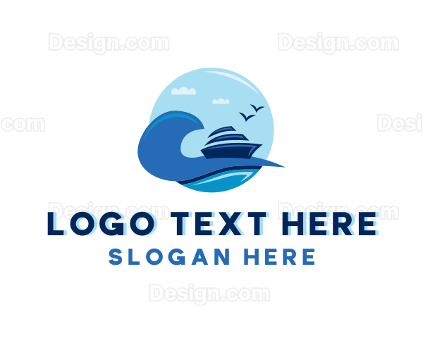 Travel Cruise Ship Seafaring Logo