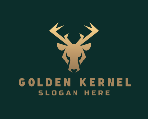 Golden Forest Stag  logo design