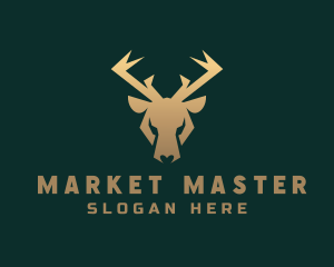 Golden Forest Stag  logo design