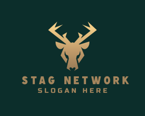 Golden Forest Stag  logo design