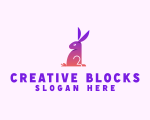 Gradient Rabbit Animal logo design