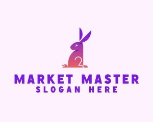 Gradient Rabbit Animal logo design