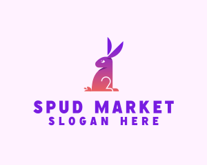 Gradient Rabbit Animal logo design