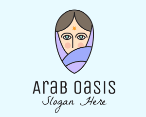 Hijab Muslim Woman  logo design