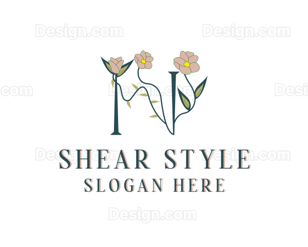 Wedding Floral Letter N Logo