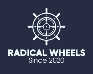 Maritime Steering Wheel Crosshair logo design