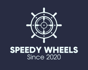 Maritime Steering Wheel Crosshair logo design