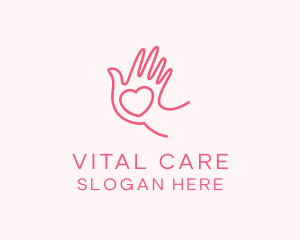 Heart Caring Hand Logo