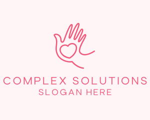 Heart Caring Hand logo design