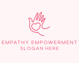 Heart Caring Hand logo design