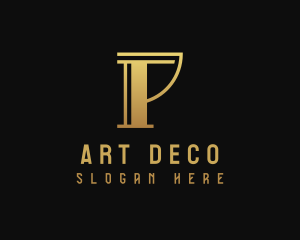 Art Deco Architecture Pillar logo design