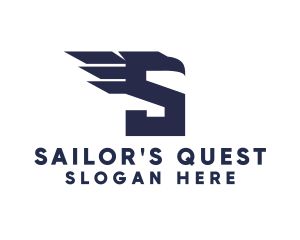 Modern Wing Eagle Letter S logo design