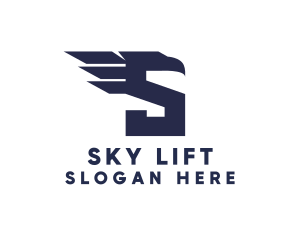 Modern Wing Eagle Letter S logo design