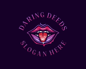 Lips Seductive Tongue logo design