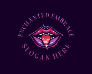 Lips Seductive Tongue logo design