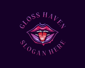 Lips Seductive Tongue logo design