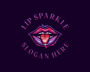 Lips Seductive Tongue logo design