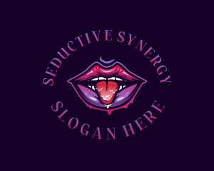 Lips Seductive Tongue logo design