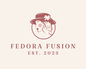 Feminine Fedora Hat logo design