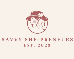 Feminine Fedora Hat logo design