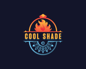 Fire Snowflake Cooling logo design