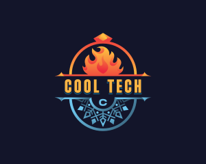 Fire Snowflake Cooling logo design