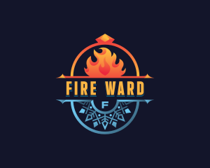 Fire Snowflake Cooling logo design