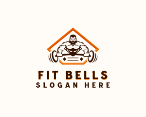 Fitness Man Weightlifter logo design