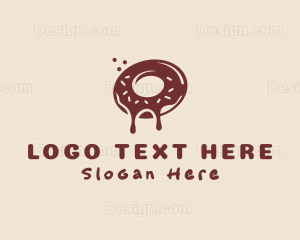 Brown Donut Snack Logo