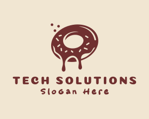 Brown Donut Snack  Logo