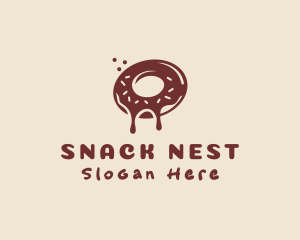 Brown Donut Snack  logo design