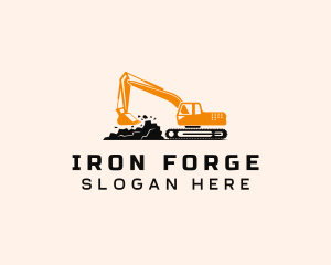 Heavy Duty Construction Excavator logo design