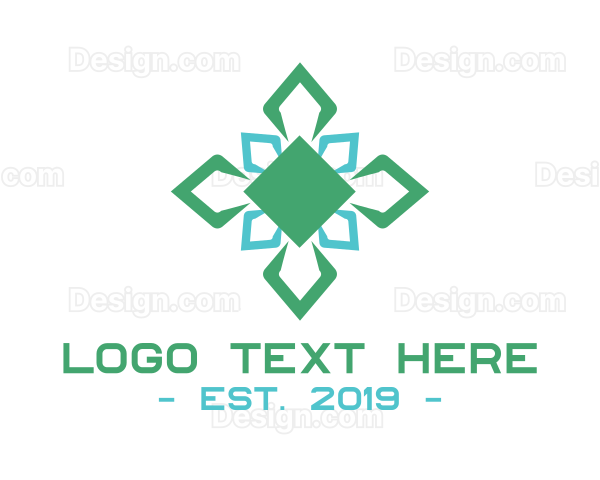 Diamond Floral Cross Logo