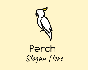 Perched Cockatiel Bird logo design