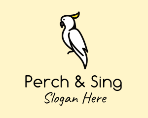 Perched Cockatiel Bird logo design